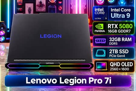 Legion Pro 7i,  Intel Core Ultra 9, RTX 5080, 32GB/2TB, QHD  OLED