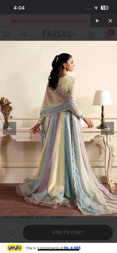 ZARIF brand maxi 3 piece ready to wear