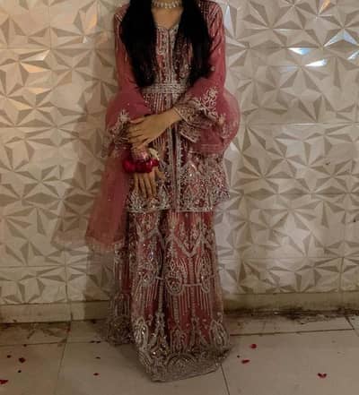 Maroon Embroidered Party Wear Suit