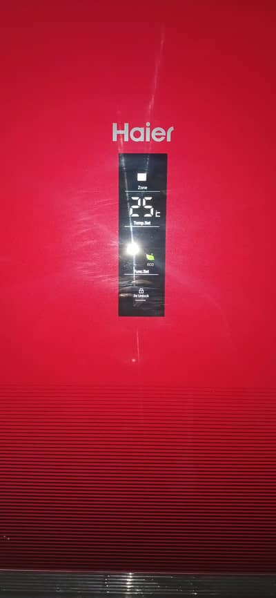 Haier Inverter Refrigerator  (Model HRF-398 Red Glass Door)