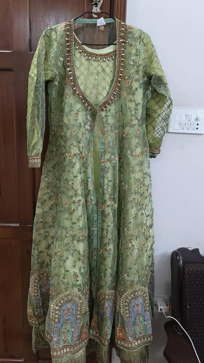 long open frock brand new double frock with kalidar inner trouser and