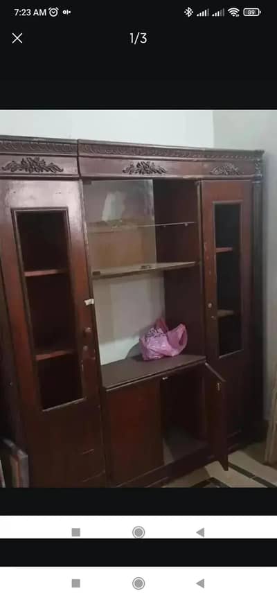 3 door crockery shelf pyre wood chinoti
