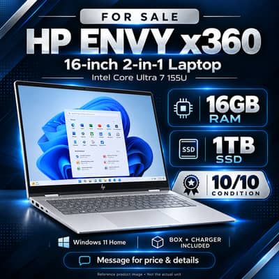 HP Envy x360 | Core Ultra 7 155U | 16GB RAM | 1TB SSD | With Box