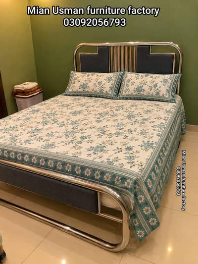 New stainless steel Double king size Bed//Steel bed set/Non magnetic