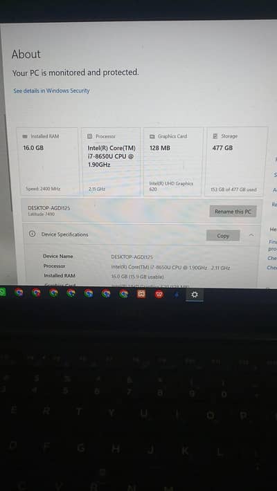 DELL LATITUDE 7490 i7 8th Generation