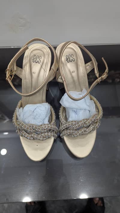 Golden bridal heels