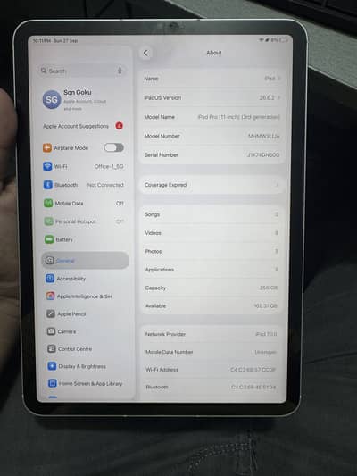 Ipad M1 pro 4th generation 256gb
