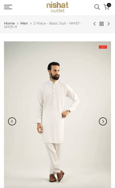 Nishat brand lawn men suit