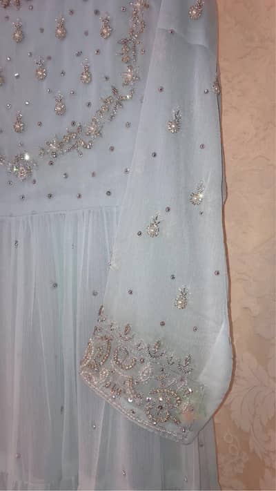 Beautiful sky Blue Heavy Party Wear Frock 