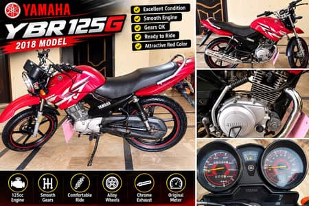 **Yamaha YBR 125G 2018 Model – Red & Black**