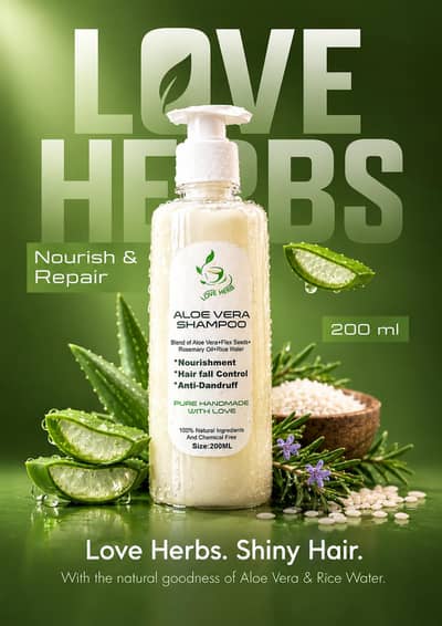 Love Herbs Organic Aloe Vera Shampoo | Hair Fall & Anti Dandruff