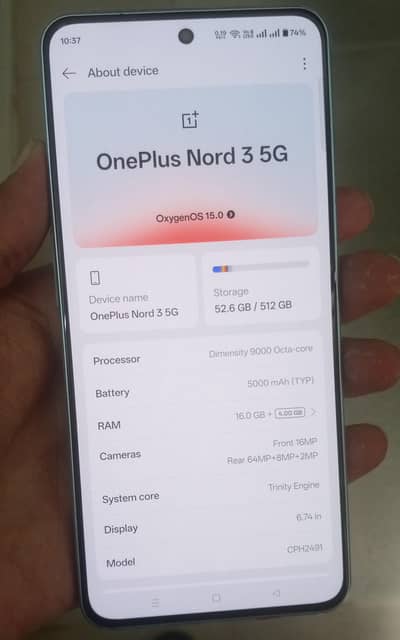 OnePlus Nord 3 5G For Sale 16/512 PUBG 90FPS