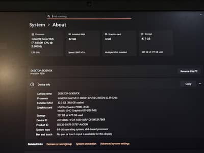 Dell Precision 7530 Workstation | i7 8th Gen | 32GB RAM