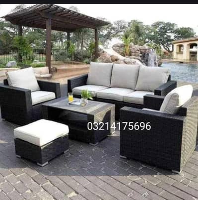 OUTDOOR GARDEN RATTAN UPVC FURNITURE SOFA SET CHAIRS TABLE UMBRELLA