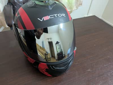 new vector modular helmet special edition with graphics , chrome visor