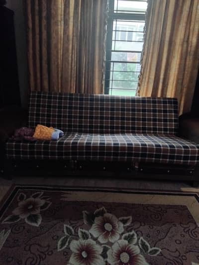 wooden sofa kum bed