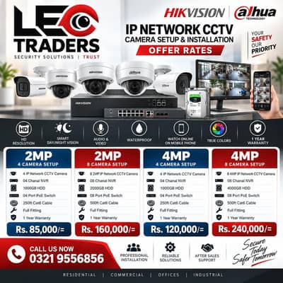 Hikvision, Dahua Ip Network Cctv Camera Setup Installations.