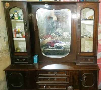 Dressing Table & Showcase Crockery In Solid Wood