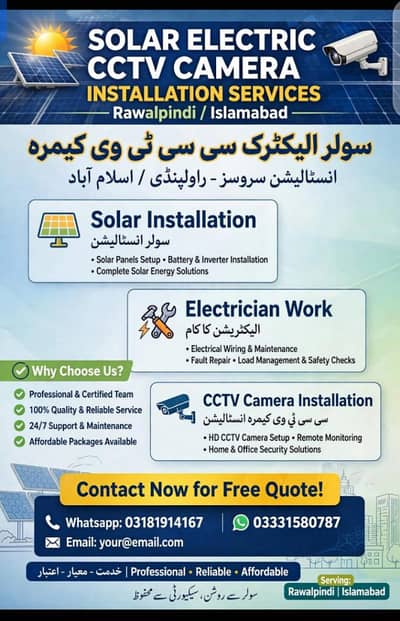 Electric solar CCTV installation