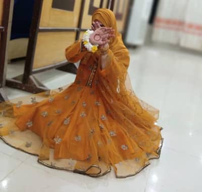 organza & net frock for mehndi and mayon
