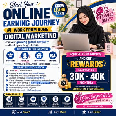 Work From Home || Digital Marketing Jobs ||  Lahore Jobs