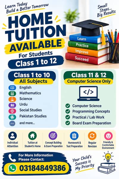 HOME TUITION AVAILABLE