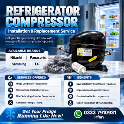 Refrigerator Compressor Fridge Compressor – Installation Available