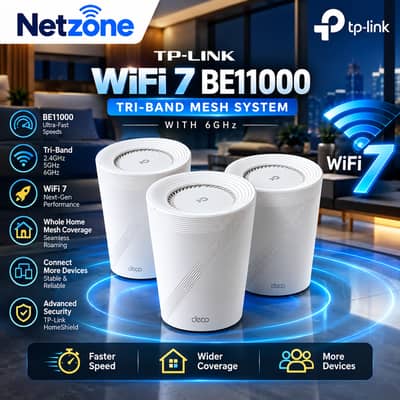 TP LINK WIFI 7 BE 11000 TRIBAND MESH SYSTEM WITH 6Ghz