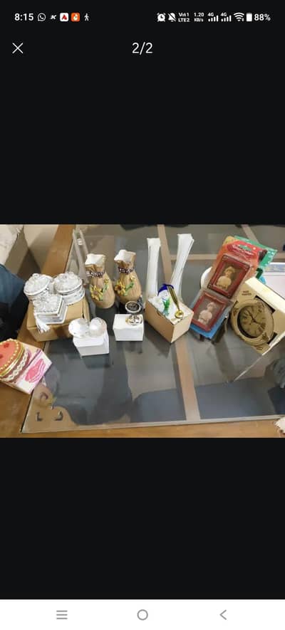 vase,cristal show pec, jewelry box & pho frame