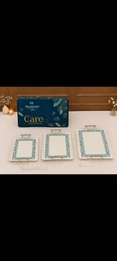 Premium Care 3-Piece Serving Tray Set