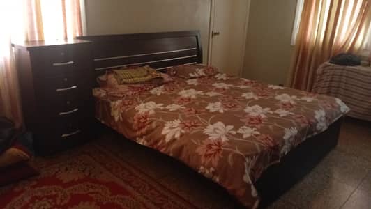 Bed with mattress 4 drawer set and 3 cupboards