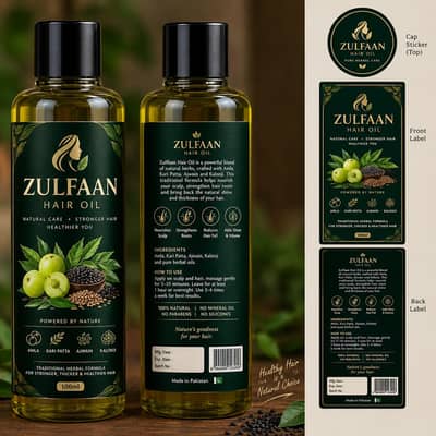 ZulFaan Herbal Hair Oil 100ml | Amla, Kari Patta, Ajwain & Kalonji
