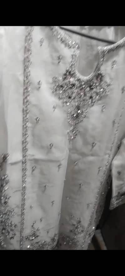Organza White Dress with cut work
