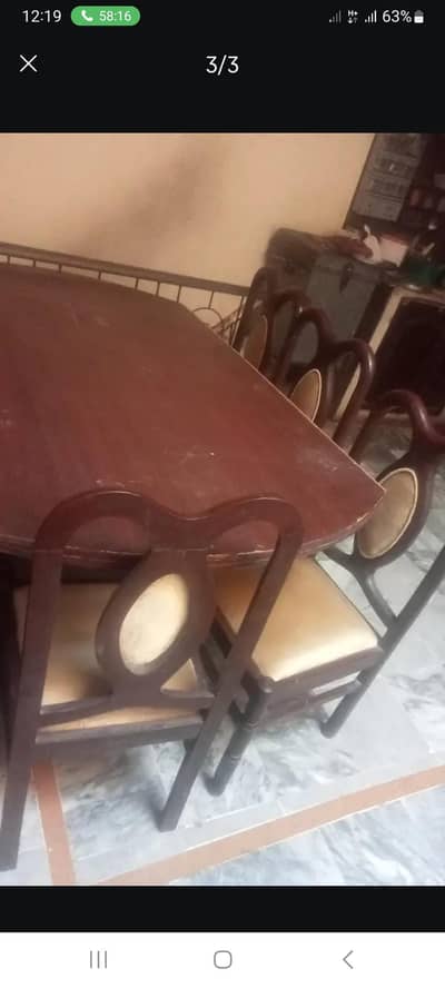 Dining table and chairs
