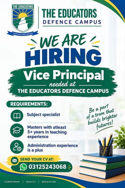 Vice Principal Needed At The Educators, Defence Campus