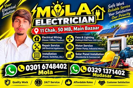 Expert Electrician in Ahmedpur East - Wiring, Fitting, Solar