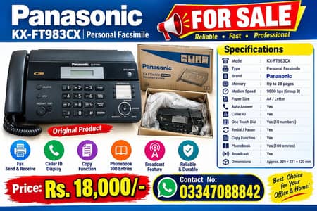 Fax Machine Panasonic KX-FT983CX