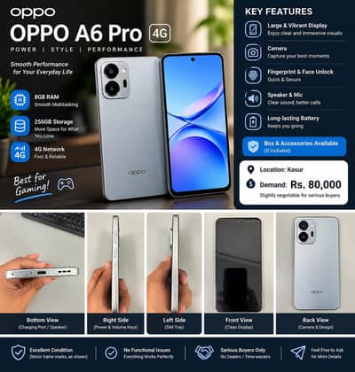 OPPO A6 Pro 4G | 8GB RAM | 256GB | 10/10 Condition | Kasur