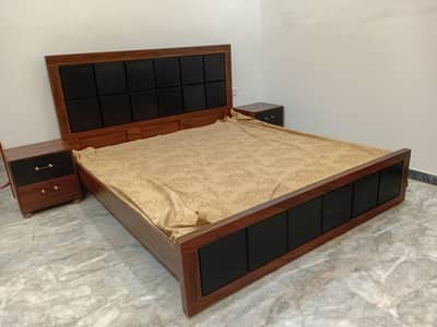 King Size Bed Set, 2 Side Tables + Dressing Table.