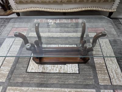Wooden Glass Table Set