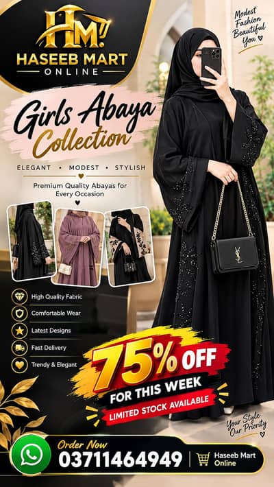 Ladies abaya available for sell 75% off