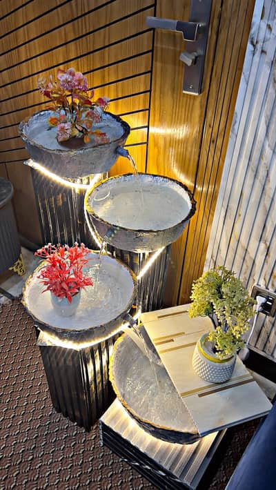 beautiful Handmade 4 step Indoor Water Fountain with Led lights