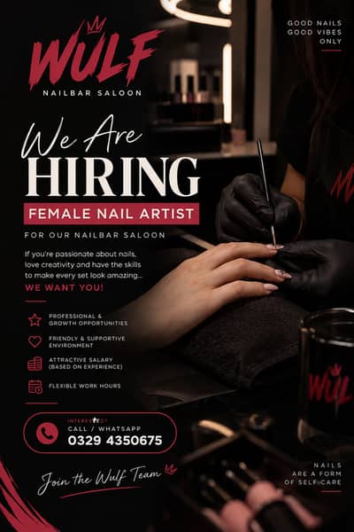 Female nail makeup artist