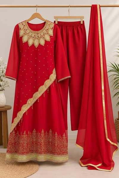 Stunning Red Fancy Maxi (Complete 3-Piece Set)
