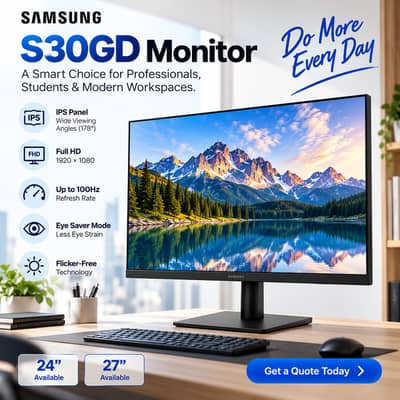 Samsung Essential S30GD Monitor. 100Hz- 3 Years Warranty
