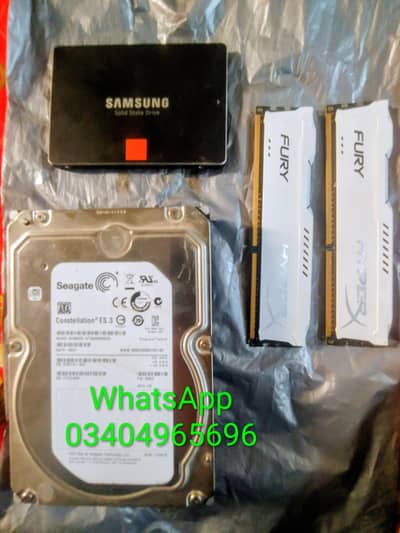 PC Components Set - 3TB HDD + 128GB SSD + 8GB HyperX Gaming RAMs