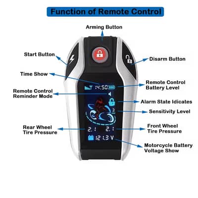 Electric Motorcycle Two Way Alarm System 48V 60V 72V 84V 96V 108v 120V