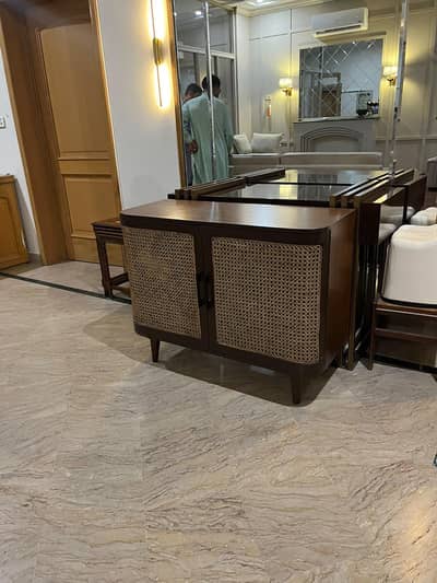 Premium Wooden Cane Sideboard / Cabinet – 45,000 PKR