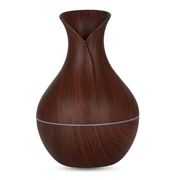 Wood Grain Essential Oil Diffuser Air Humidifier - 200ml Ultrasonic Aromatherapy Vaporizer with 7 Color LED Lights for Home, Office & Car