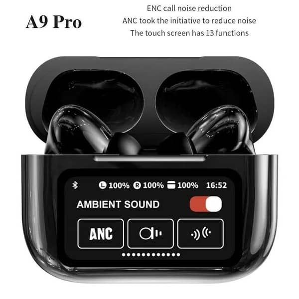 Wireless Bluetooth Earbuds – TWS Gaming Headset with Smart LED Display, ANC, ENC, Deep Bass, and Long Battery Life
